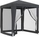 vidaXL Partytent met 4 mesh zijwanden 2x2 m hdpe antracietkleurig