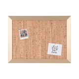 Bi-Office Kamashi Prikbord, Memobord van Kurk met Goudkleurige Omlijsting MDF, 900x600 mm