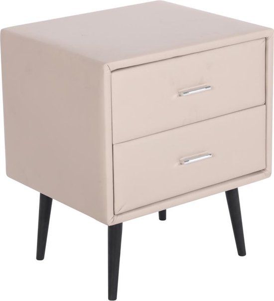 Beliani ESSONNE Nachtkastje - Beige - Kunstleer