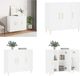 vidaXL Dressoir - 90x34x80 cm - Bewerkt Hout - Wit