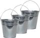 Merkloos / Sans marque Esschert Design Emmer/plantenpot/bloempot - 4x - zink - zilver - D26 x H25 cm