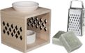 Ideas4seasons Amberblokjes/geurblokjes cadeauset - eucalyptus - inclusief geurbrander en mini rasp