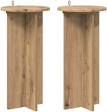 vidaXL Plantenstandaard 2 st artisanaal eiken 29,5 x 29,5 x 60 cm