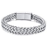 LGT JWLS Heren armband edelstaal Zilverkleurig Mesh 8mm-18cm