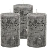 Atmosphera Stompkaars/cilinderkaars - 3x - antraciet - 5 x 8 cm