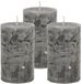 Atmosphera Stompkaars/cilinderkaars - 3x - antraciet - 5 x 8 cm