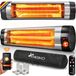 TRESKO® Infrarot Heizstrahler 2500W avec WiFi & Télécommande Intérieur & Extérieur | Radiateur de terrasse avec 3 niveaux de chauffage & affichage LED | Radiateur infrarouge mural Radiateur de terrasse Radiateur quartz extérieur