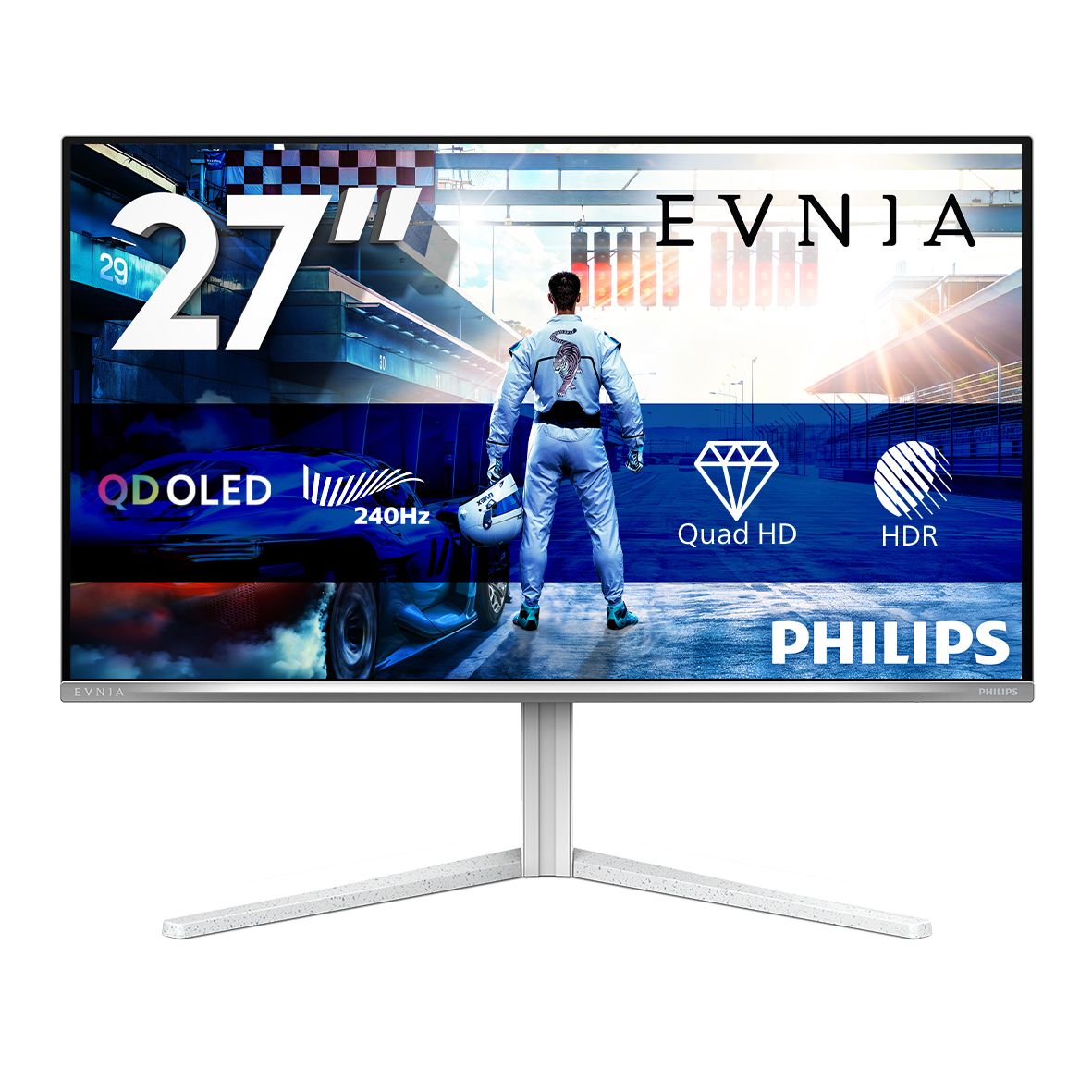 Philips Evnia 6000 27M2N6501L/00 26.5" Quad HD QD-OLED Gaming Monitor - White