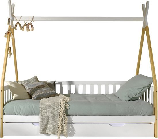 KidsOnly Tipi Bed met Uitvalbeveiliging en Bedlade Wit