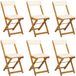 vidaXL Fauteuils d'extérieur, lot de 6, blanc crème, bois d'acacia massif