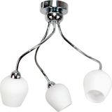 Edylit MAXIMUS Plafonnier chromé avec abat-jour en verre blanc MAXIMUS 7-172