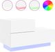 vidaXL Nachtkastje met LED-verlichting, wit