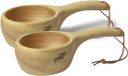 Øyo Houten Huttenmok - Sami Kuksa Mok - 150 ml - Set de 2 - Avec Cordon en Cuir