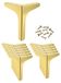 Pieds de meuble, 15,5 cm, 12 pièces, triangulaire, doré, métal