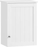 SoBuy Hangkast Badkamer, Wandkast met Deur en Verstelbare Planken, Wit, 40x52x23 cm, voor Keuken, Hal, Gastentoilet - BZR19-W
