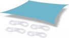 Merkloos Robuuste zonnescherm, UV-bestendig, scheurvast en roestbestendig rechthoekig zonnescherm, montageaccessoires, gebogen randen blokkeren zonlicht, ademend zeil, buitenpatio, gazontuin (4x4m) - Meerblauw