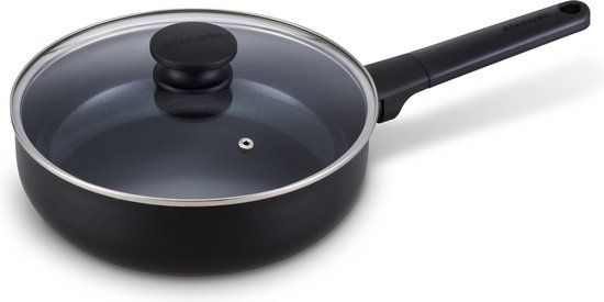 Brabantia VANTA Hapjespan met Glazen deksel - Ø 24 cm - Zwart