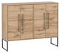 Commode 4 portes fermeture douce effet chêne 112,4 x 33,1 x 94,2 cm