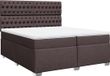 vidaXL Boxspring met matras Stof Donkerbruin 200x200 cm
