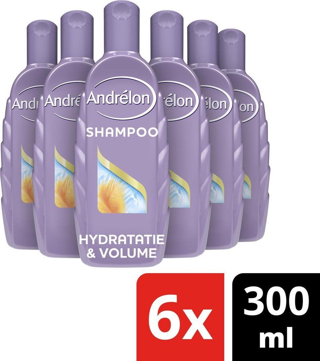 Andrélon Hydratatie & Volume Shampoo - 6 x 300 ml - Voordeelverpakking