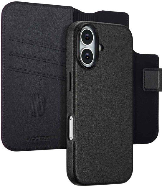 Accezz Leather Bookcase 2-in-1 geschikt voor Apple iPhone 17 - Zwart