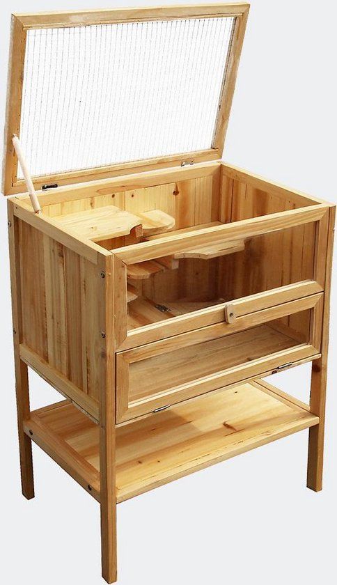 Hamsterkooi - Houten Knaagdierhuis voor Hamsters, Ratten & Meer - 60x40x80cm
