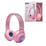 Lexibook HPBT015PK Bluetooth opvouwbare lichtgevende hoofdtelefoon, 3D roze strass design met volumebegrenzing, roze