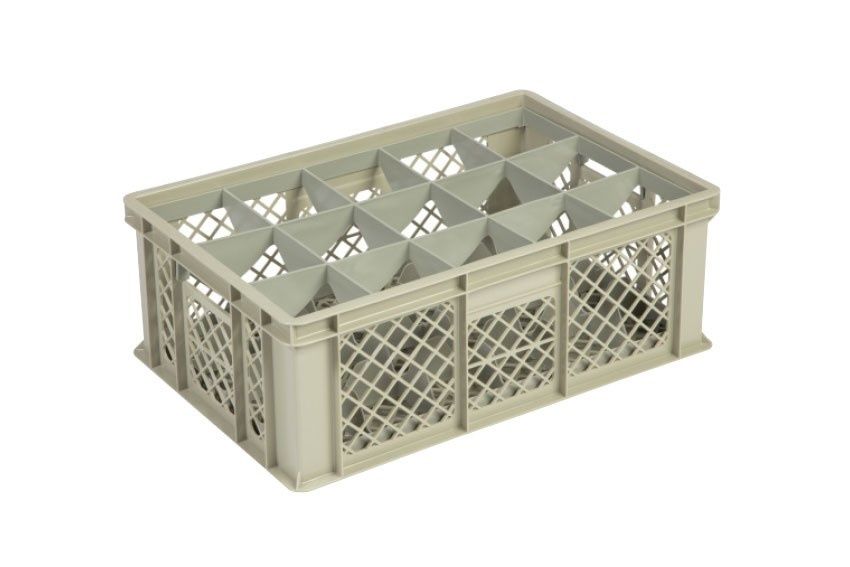 Beige Plastic Crate with 15 Compartments | 60x40x22 | 4 Sizes