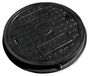 GFK Couverture de regard, ronde, diamètre 570 mm, ouverture 450 mm, noire