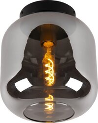 Lucide JOANET Plafonnière - Ø 25 cm - Fumé - E27 - Dimbaar