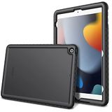 Fintie Hoesje compatibel met iPad 9e Generatie (2021) / 8e Generatie (2020) / 7e Generatie (2019) 10.2 Inch - [Mighty Shield] Anti-Slip Shock Proof Kids Friendly Siliconen Cover, (Zwart)