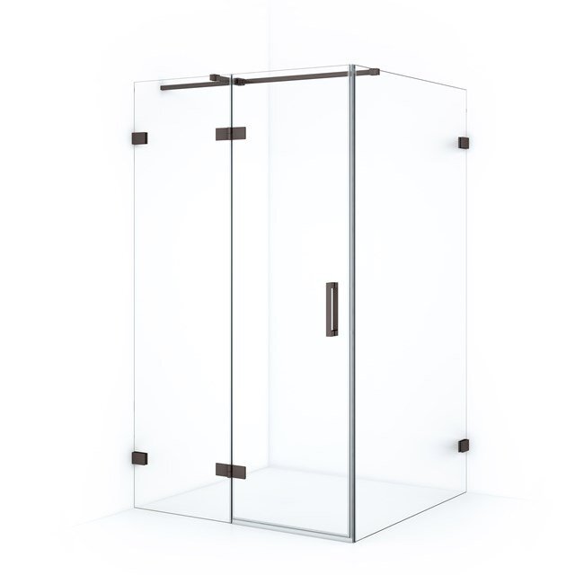 Maxaro Douchecabine Diamond 110x110cm 8mm Helder Veiligheidsglas Zwart Metaal met Draaideur