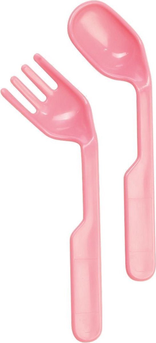 Playshoes bestekset Ergonomisch lepel en vork roze 2 delig roze