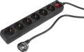 Q-Link Stekkerdoos met Schakelaar - 6-Voudige Verlengkabel met Randaarde - 3 x 1.5 mm² - 5 m - Zwart
