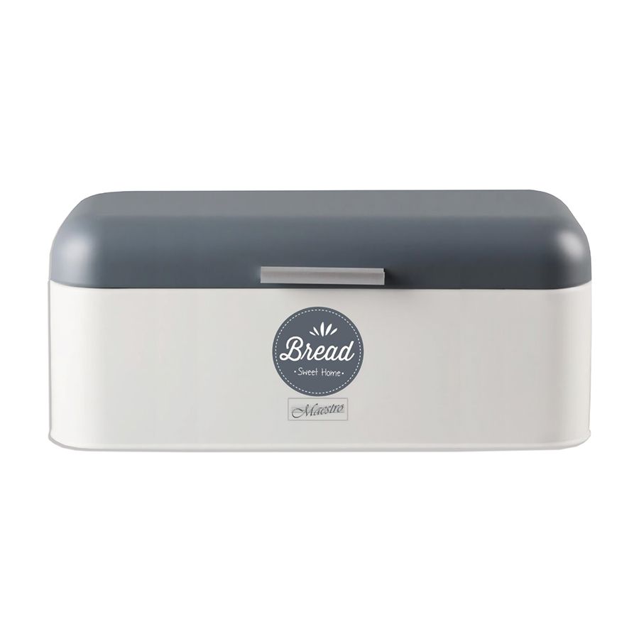 Maestro MR1772 Broodtrommel - Wit/Grijs - Rechthoekig - Metaal