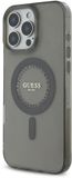 Guess Hoesje geschikt voor Apple iPhone 16 Pro Max - IML Rhinestones Back Cover - Geschikt voor MagSafe - Zwart