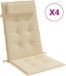vidaXL Stoelkussens 4 st hoge rug oxford stof beige