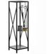 Porte-bûches Range-bûches Serviteur de cheminée Colonne multi-accessoires Dim. 34l X 34l X 111h cm Métal Noir