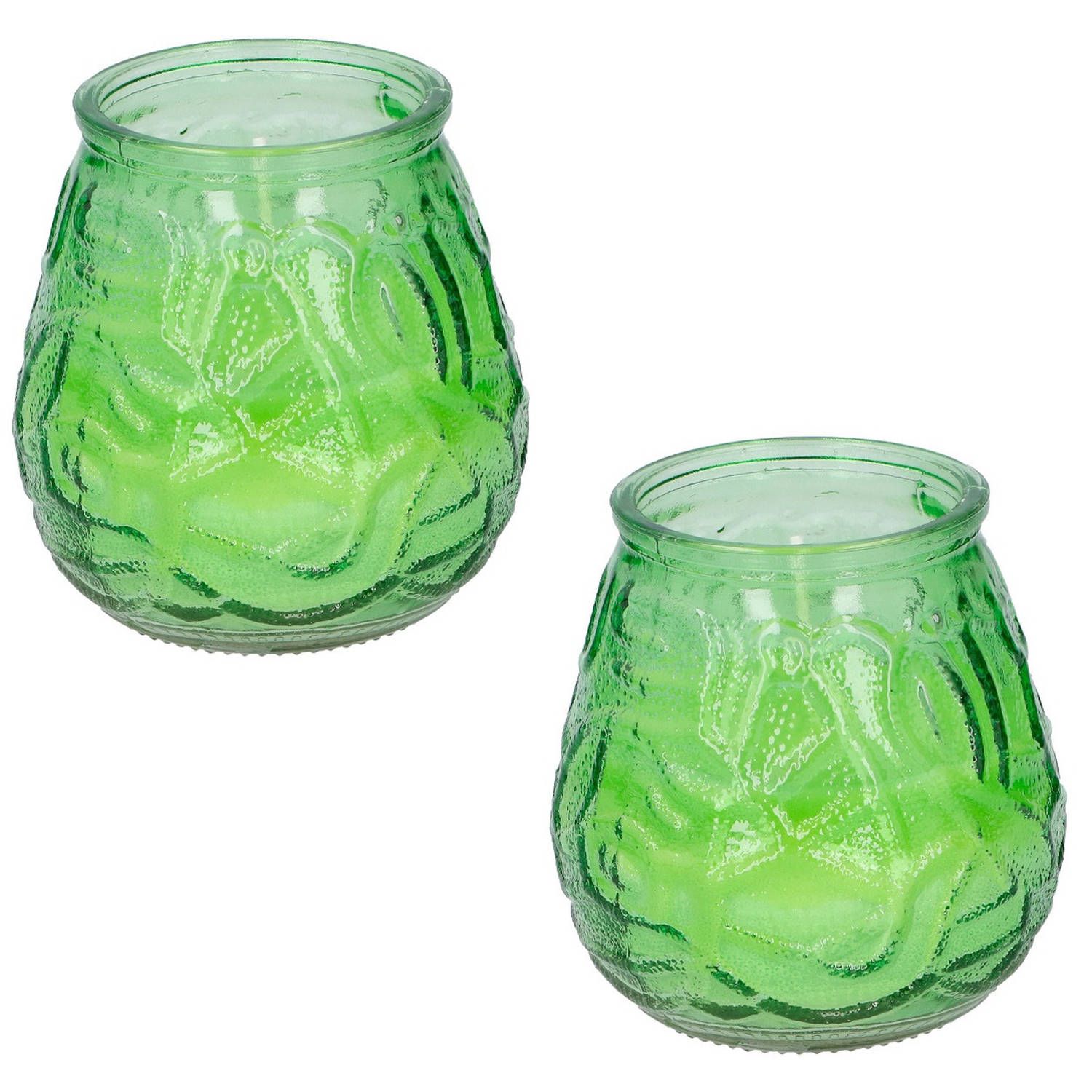 Arti Casa Set van 5 Citronella Tuin Kaarsen - Groen Glas - 10 cm - Anti Muggen