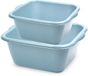 PLASTICFORTE Afwasteilen set - afwasbak - kunststof - 6 en 10 liter - IJsblauw
