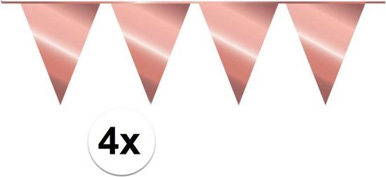 Rosé Goud Vlaggenlijn - 40 Meter - Verjaardag Slinger - Binnen & Buiten