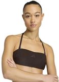Adidas Iconisea Ribbed Padded Bandeau Bikinitop Bruin 34 Vrouw