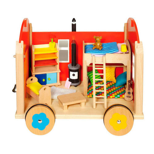 Goki poppenhuis woonwagen