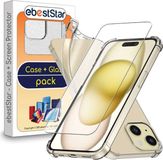 ebestStar - Hoes geschikt voor iPhone 15 Apple, Silicone Slim Cover Case, Versterkte Hoeken en Randen hoesje, Transparant + Gehard Glas
