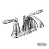 Moen 6610BN Brantford Brushed nickel two-handle high arc bathroom faucet with Drain Assembly, Brushed Nickel