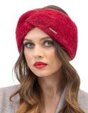 Vivisence Pluizige gevoerde gedraaide hoofdband voor dames - Warm - Herfst en winter - 7093 - Bordeaux - Effen