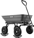 VEVOR Tuinkiepwagen, Tuinkar met Kantelfunctie, 181kg Draagvermogen, 270° Draaibare Transportkar voor Tuinieren, Gemaakt van Kunststof en Staal met 8 Inch Kunststof Banden