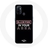 Blackpink Hoesje voor Oppo A53 Blackpink in Jouw Omgeving Roze Logo Zwarte Achtergrond Maniacase