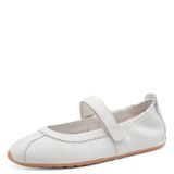 Tamaris dames leren ballerina 1-22145-46-100 met riempje wit