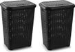 PLASTICFORTE Panier à linge avec couvercle - 2 pièces - 60 litres - noir